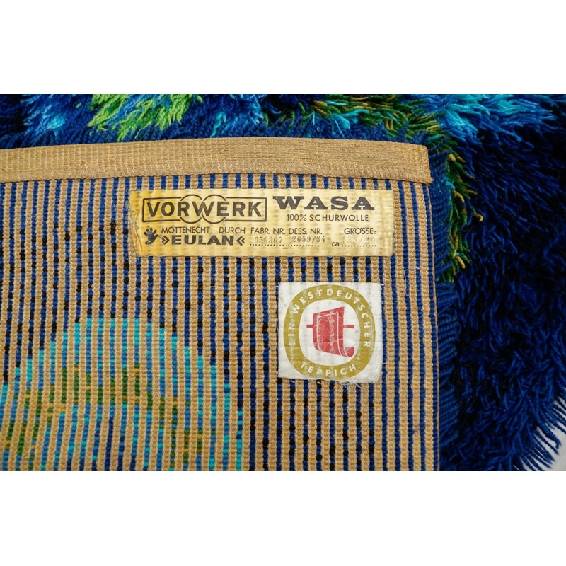 Vintage Duits handgemaakt wollen tapijt van Vorwerk Wasa, 1970