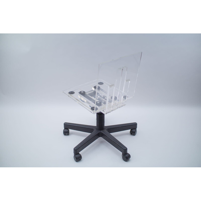 Mid-century italian very plexiglas desk chair, 1990s