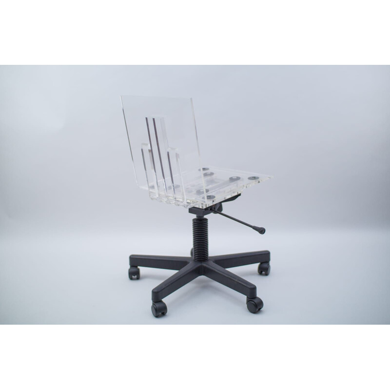 Mid-century italian very plexiglas desk chair, 1990s