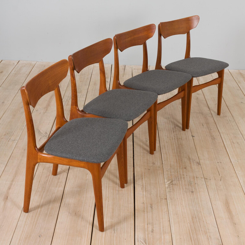 Set of 4 vintage danish teak chairs by Schønning & Elgaards, 1960s