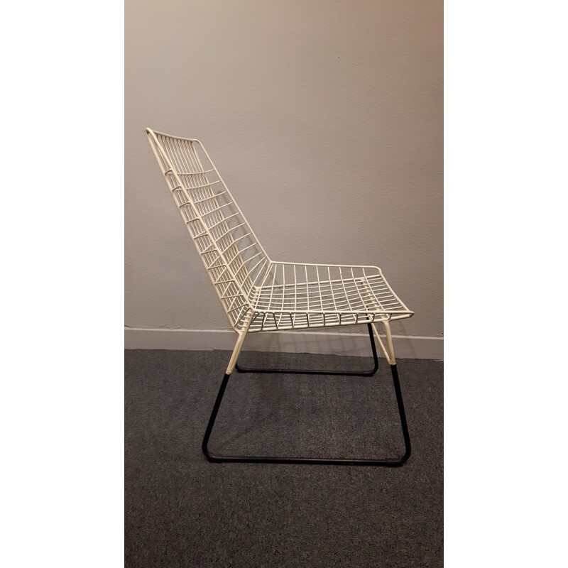 Pastoe "Wireé chair in white metal, Cees BRAAKMAN - 1950s