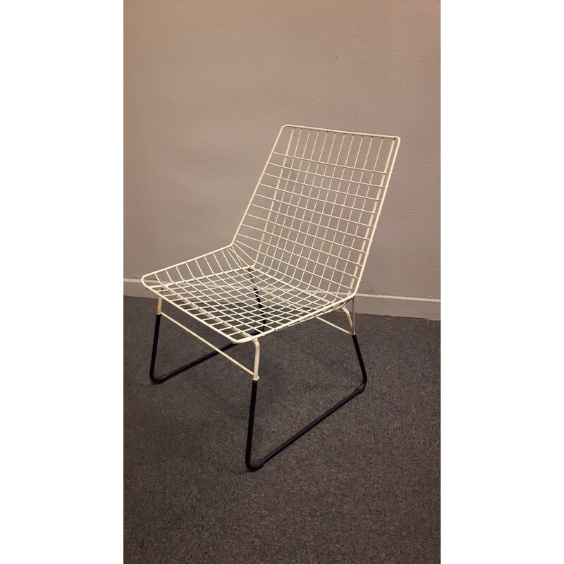 Pastoe "Wireé chair in white metal, Cees BRAAKMAN - 1950s