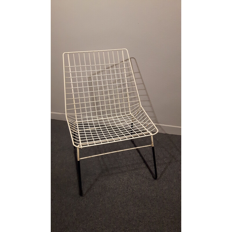 Pastoe "Wireé chair in white metal, Cees BRAAKMAN - 1950s