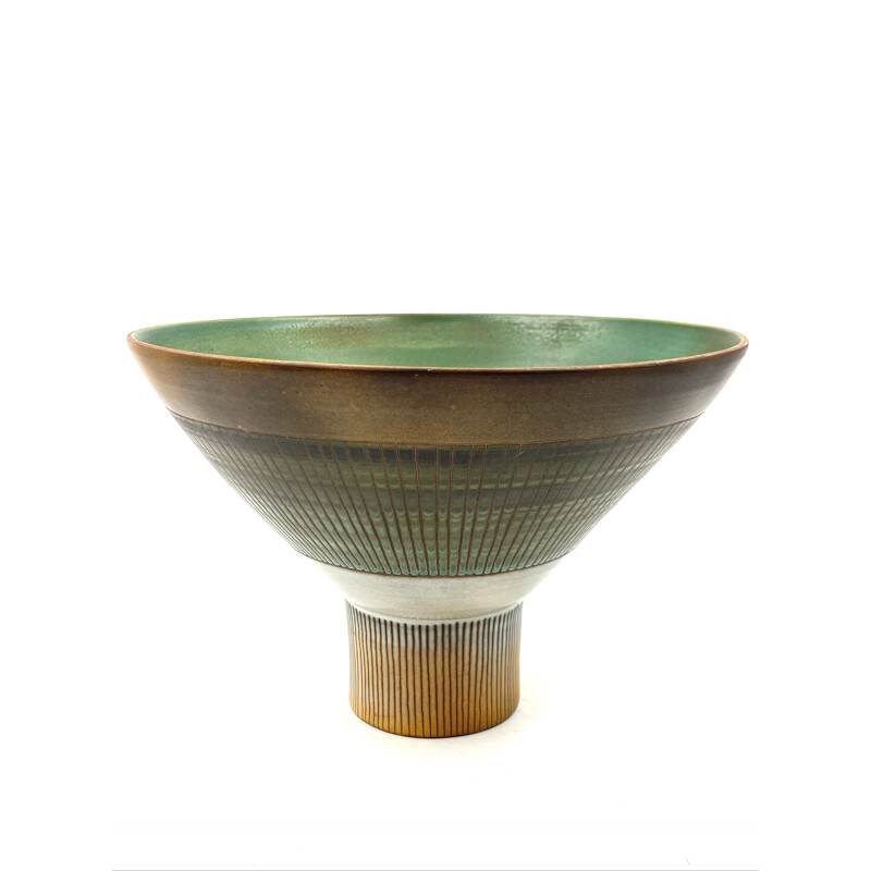 Mid-century green conic vase by René Maurel, France 1962s