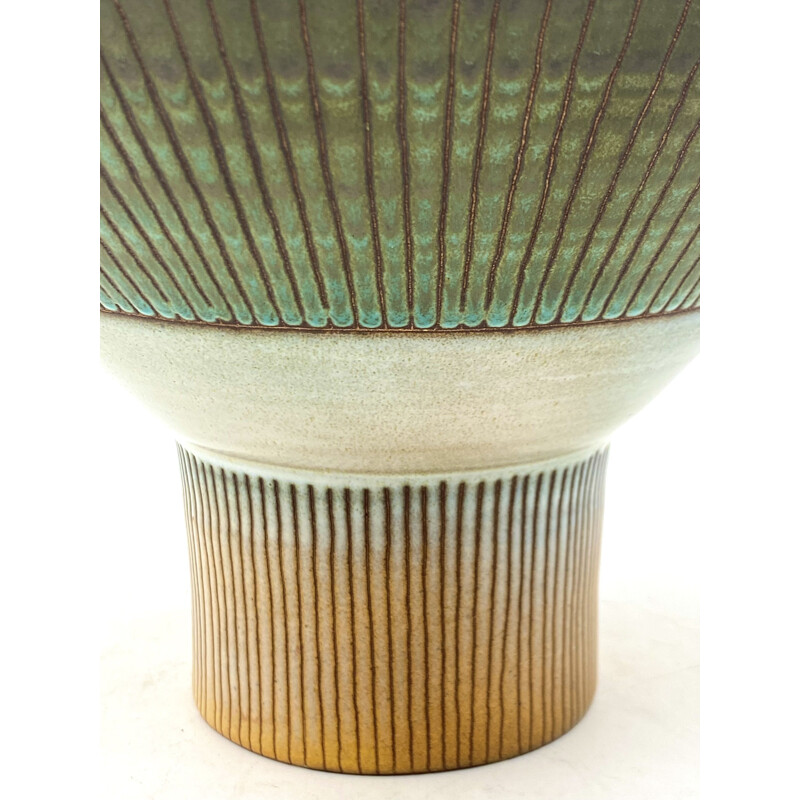 Mid-century green conic vase by René Maurel, France 1962s