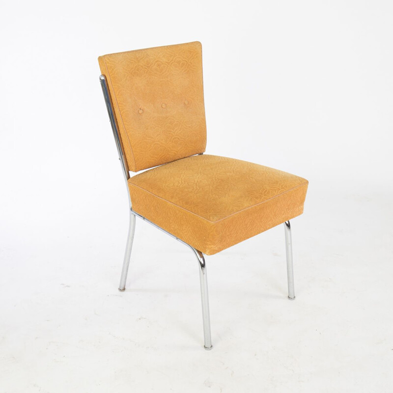 Conjunto de dos sillas y dos sillones de acero tubular de época, 1960