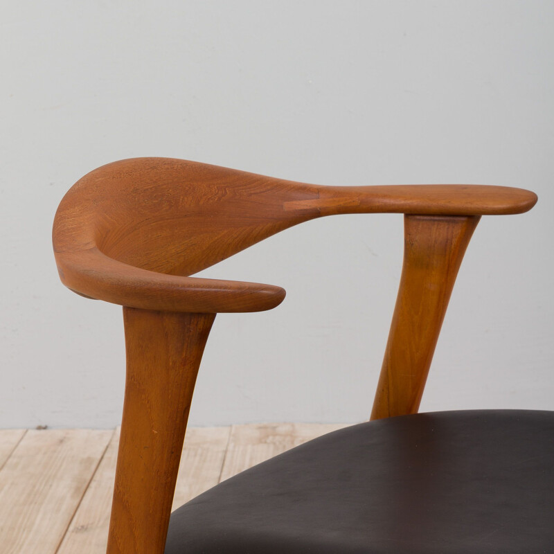 Mid-century danish solid teak chair by Erik Kirkegaard, 1950s