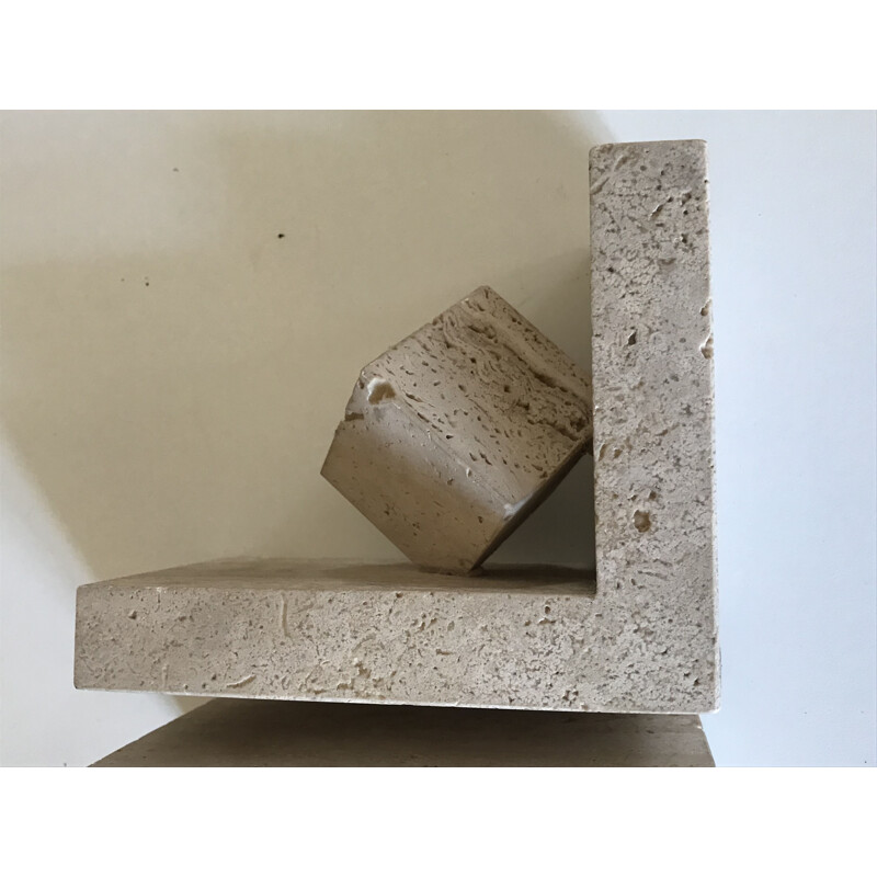 Mid-century travertine bookends, 1970s