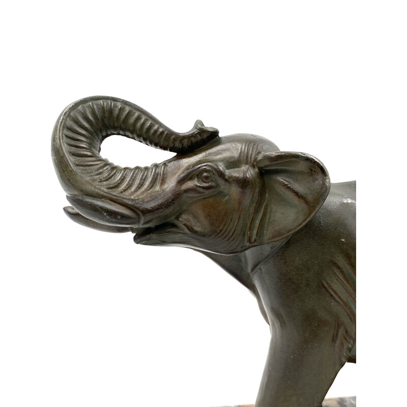 Mid-century art déco elephant bookends, France 1930