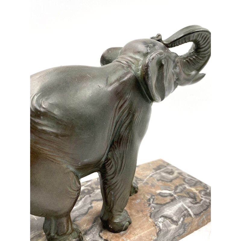 Mid-century art déco elephant bookends, France 1930
