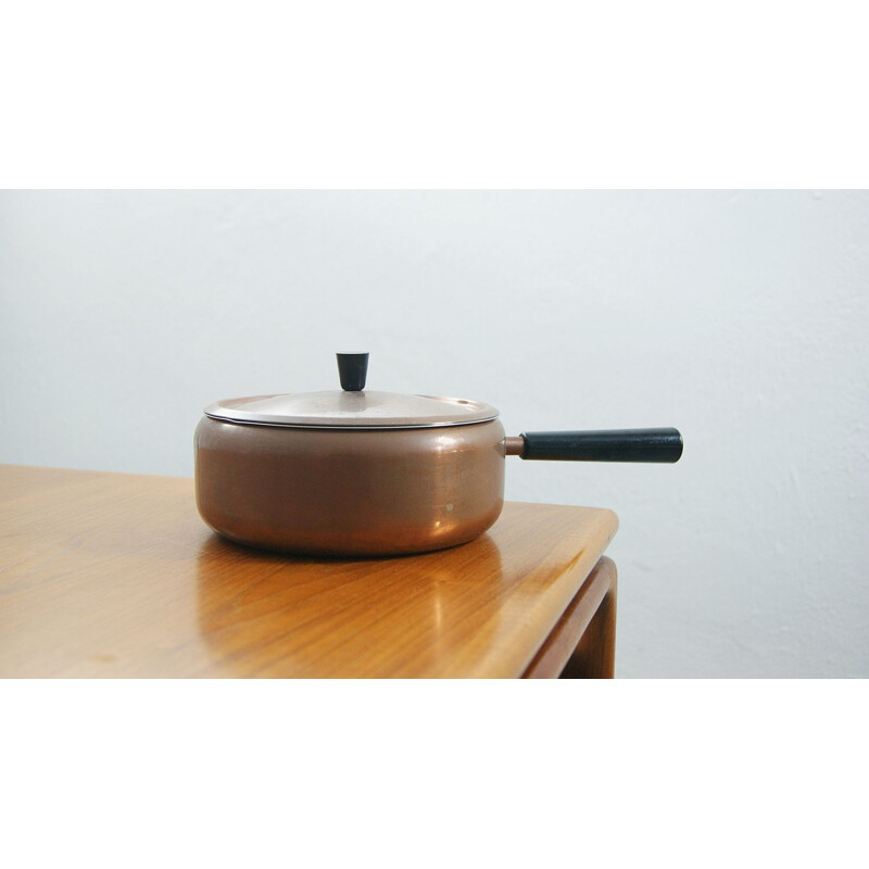 Plat à fondue vintage en cuivre à ressort de Culinox, Suisse