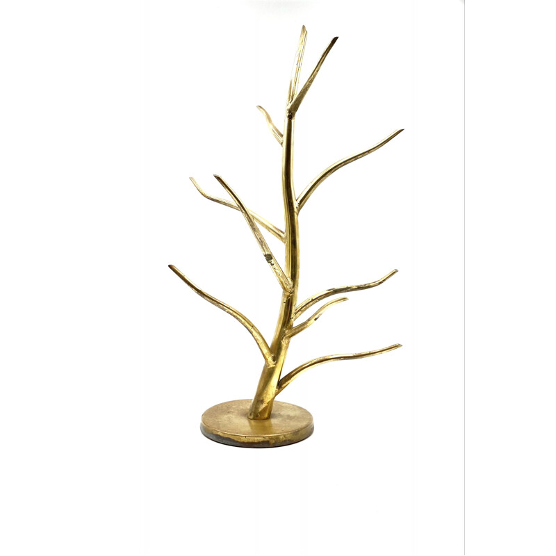 Vintage exposed brass plant stand, Italy 1970