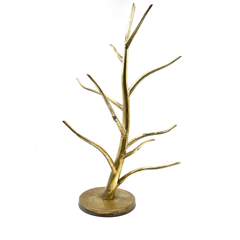 Vintage exposed brass plant stand, Italy 1970