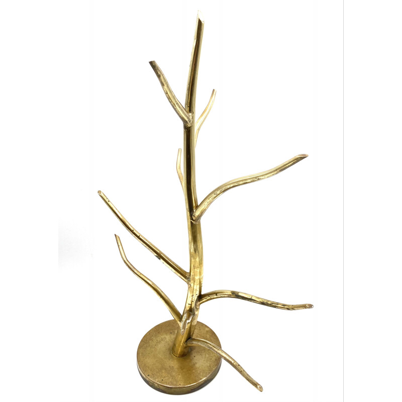 Vintage exposed brass plant stand, Italy 1970