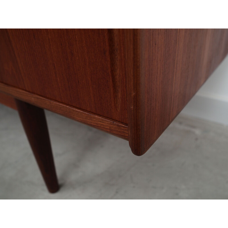 Teak vintage highboard with sliding doors, Denmark 1960s