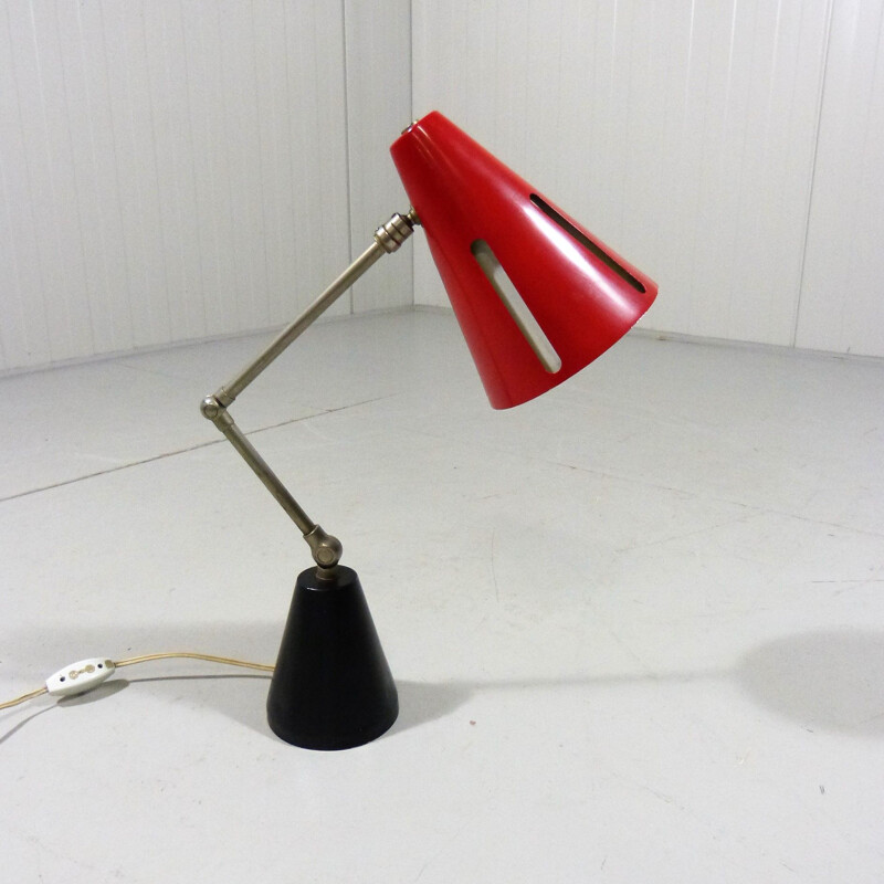 Vintage Sun series table piano lamp by H. Busquet for Hala, Netherlands 1950s