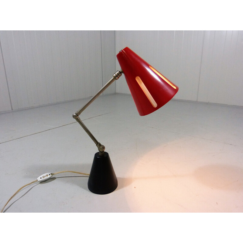 Vintage Sun series table piano lamp by H. Busquet for Hala, Netherlands 1950s