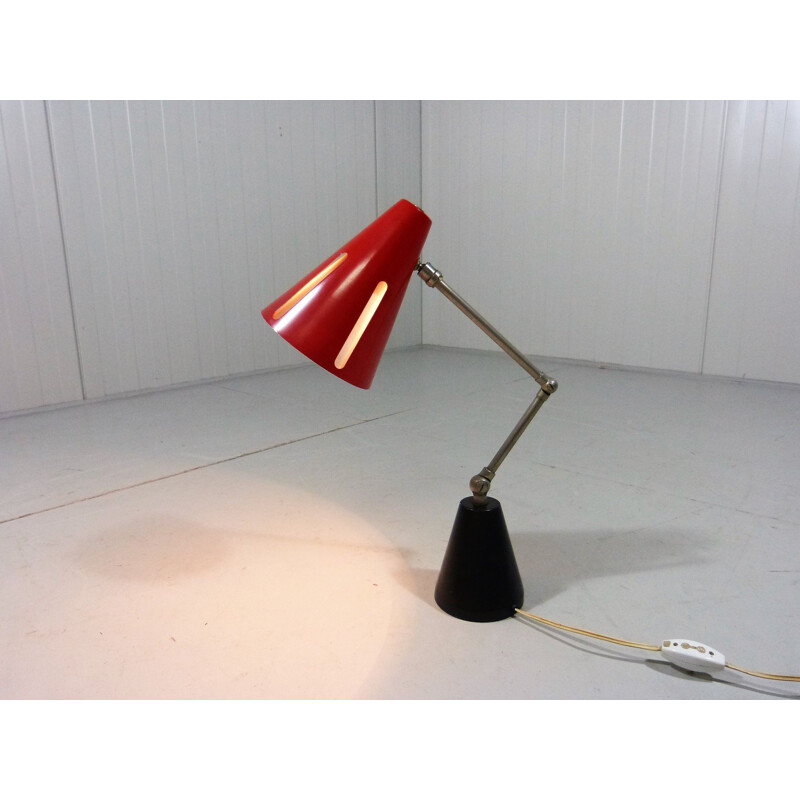 Vintage Sun series table piano lamp by H. Busquet for Hala, Netherlands 1950s