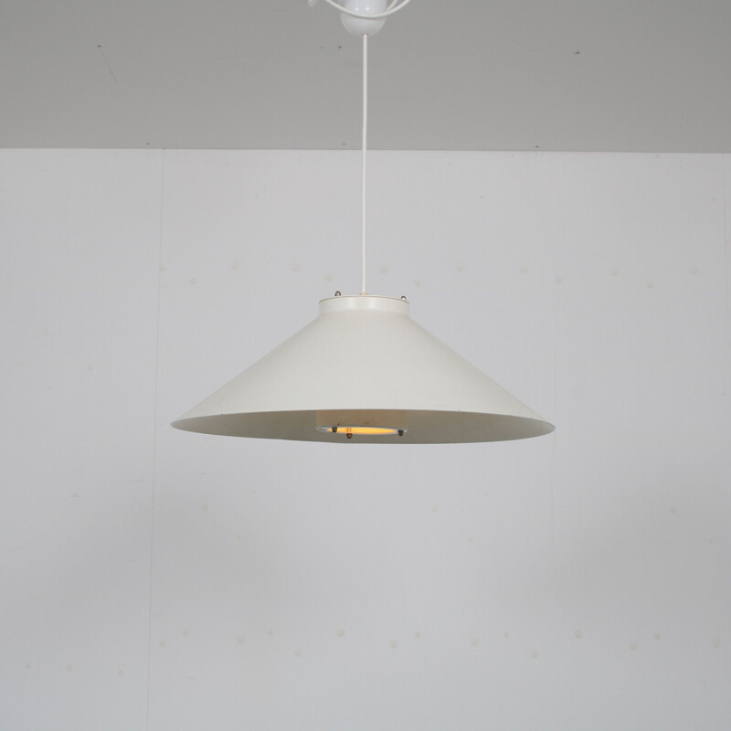 Vintage scandinavian white pendant lamp, 1960s