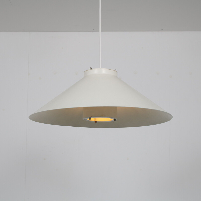 Vintage scandinavian white pendant lamp, 1960s