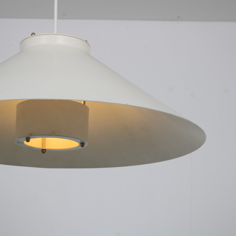 Vintage scandinavian white pendant lamp, 1960s