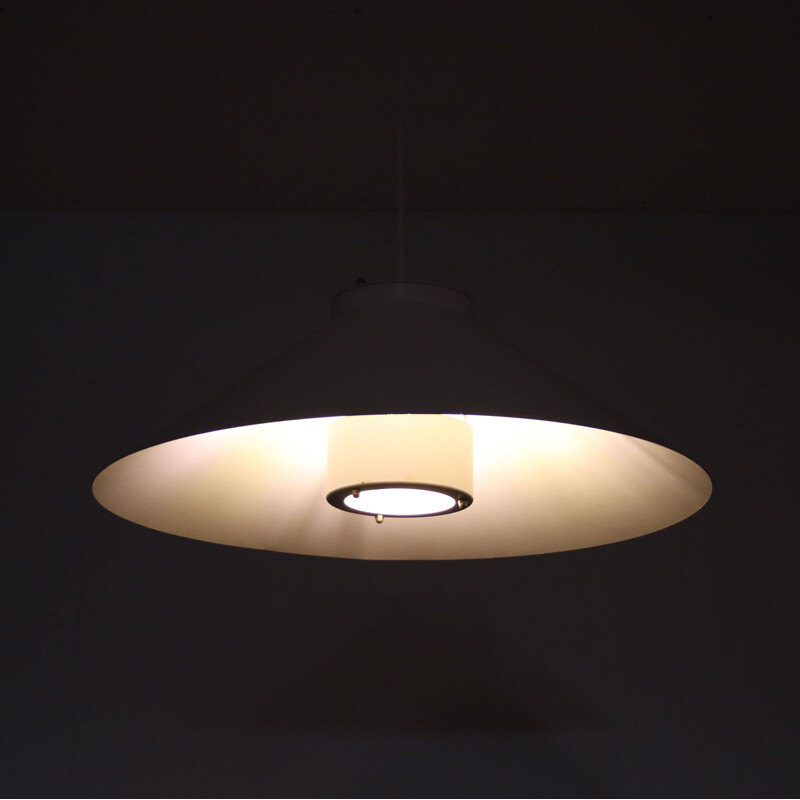 Vintage scandinavian white pendant lamp, 1960s