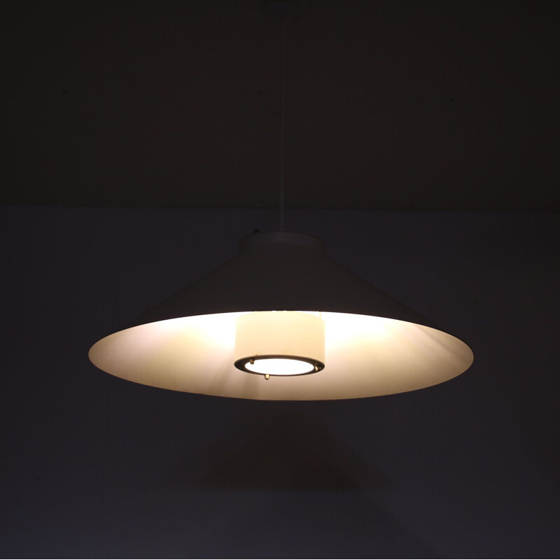 Vintage scandinavian white pendant lamp, 1960s