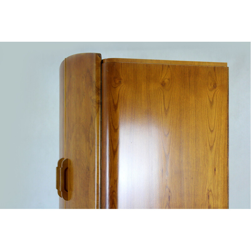 Vintage Art Deco walnut cabinet by Jindrich Halabala for Up Zavody, Czechoslovakia 1940s