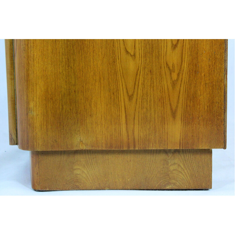 Vintage Art Deco walnut cabinet by Jindrich Halabala for Up Zavody, Czechoslovakia 1940s