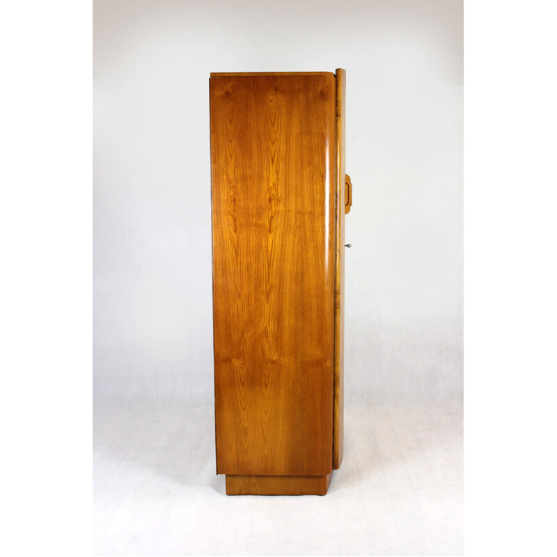 Vintage Art Deco walnut cabinet by Jindrich Halabala for Up Zavody, Czechoslovakia 1940s