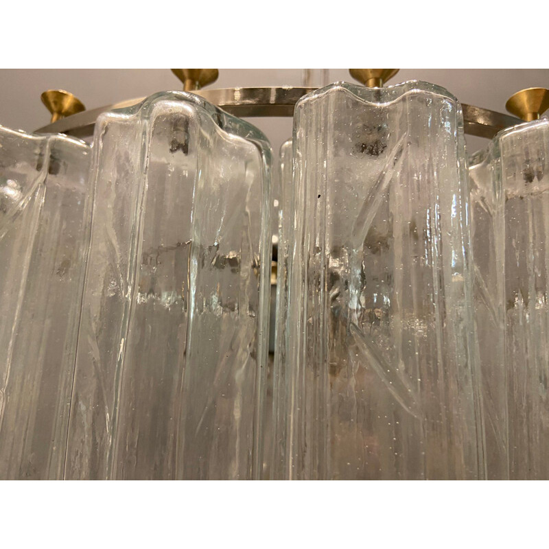 Lustre italien vintage Tronchi en verre de Murano