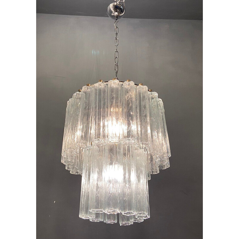 Lámpara italiana vintage Tronchi de cristal de Murano