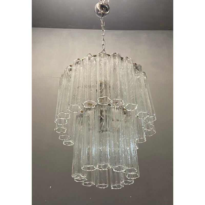 Lámpara italiana vintage Tronchi de cristal de Murano