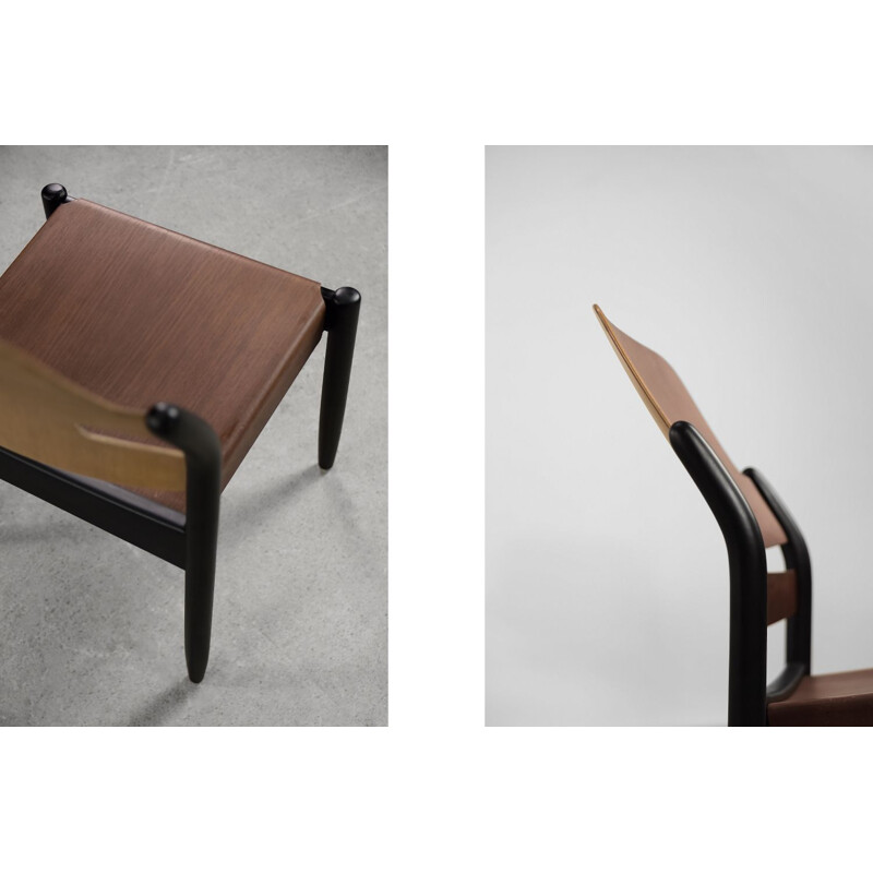 Set of 6 vintage 8053B mahogany plywood Åkerbloms chairs by Gunnar Eklöf for Bodafors, 1950s