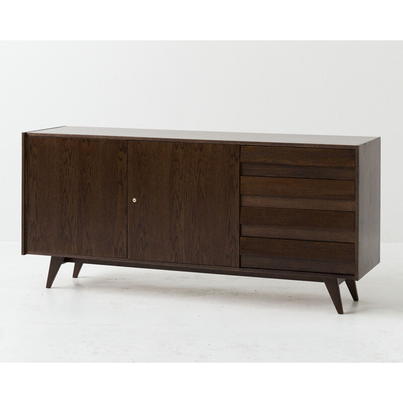 Vintage U-460 oakwood sideboard by Jiří Jiroutek for Interier Praha, 1960s