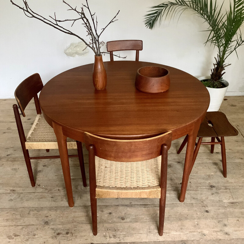 Scandinavian vintage round table in teak for Tricoire and Vecchione, 1960