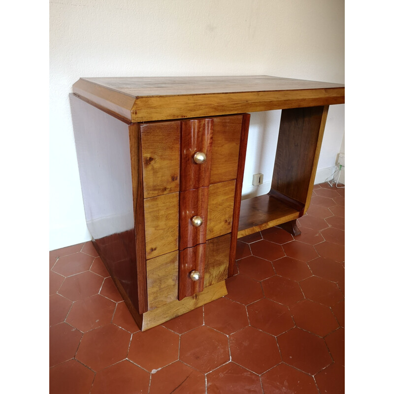 Vintage Art Deco mahogany desk, 1940