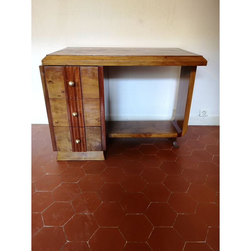 Vintage Art Deco mahogany desk, 1940