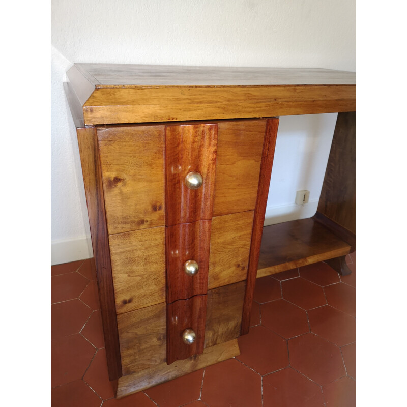 Vintage Art Deco mahogany desk, 1940