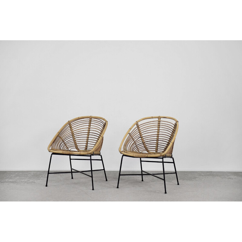 Vintage-Sesselpaar aus Bambus, 1960