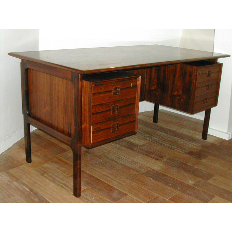 Bureau scandinave double face en palissandre, Arne VODDER - 1950