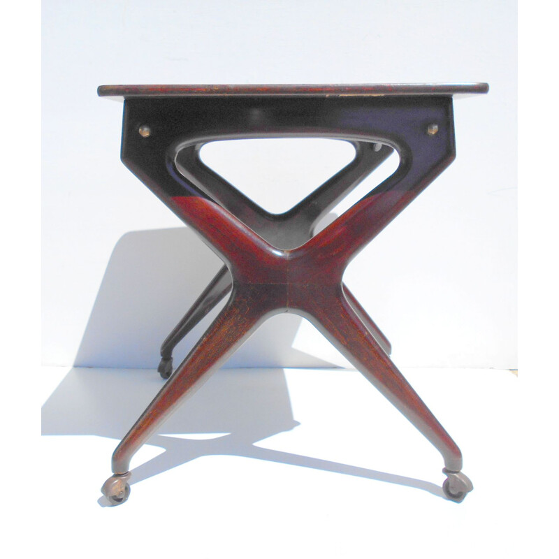 Vintage stained beech TV stand by De Baggis for Cantù, 1955