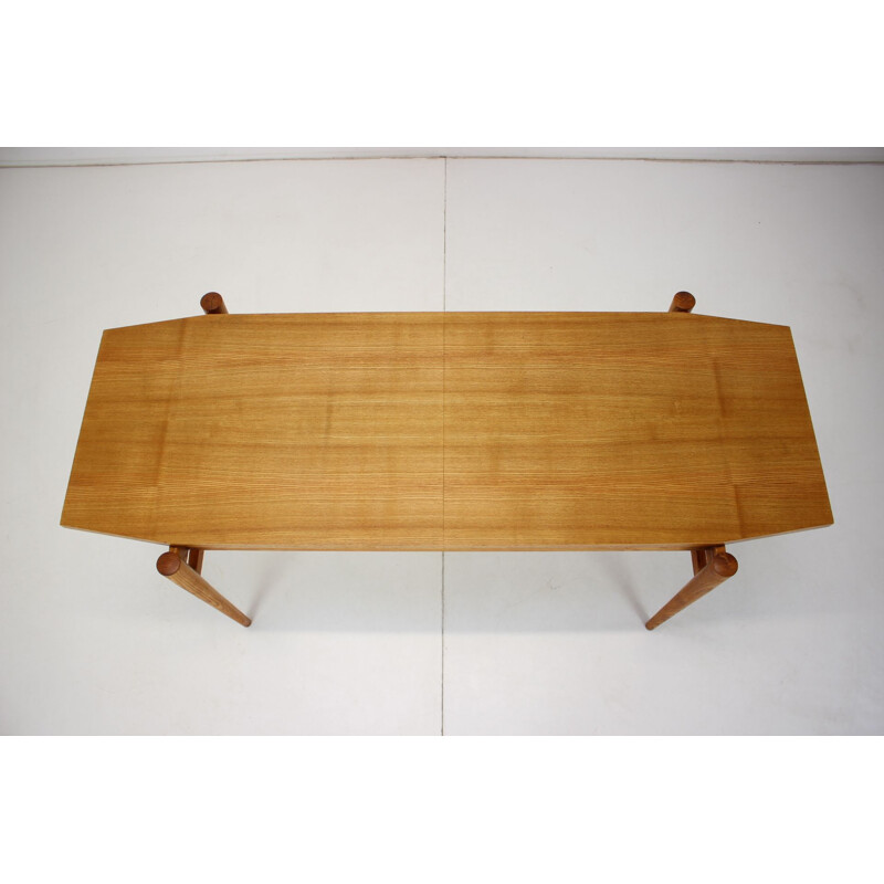 Vintage oak conference table by Dřevotvar, Czech 1970