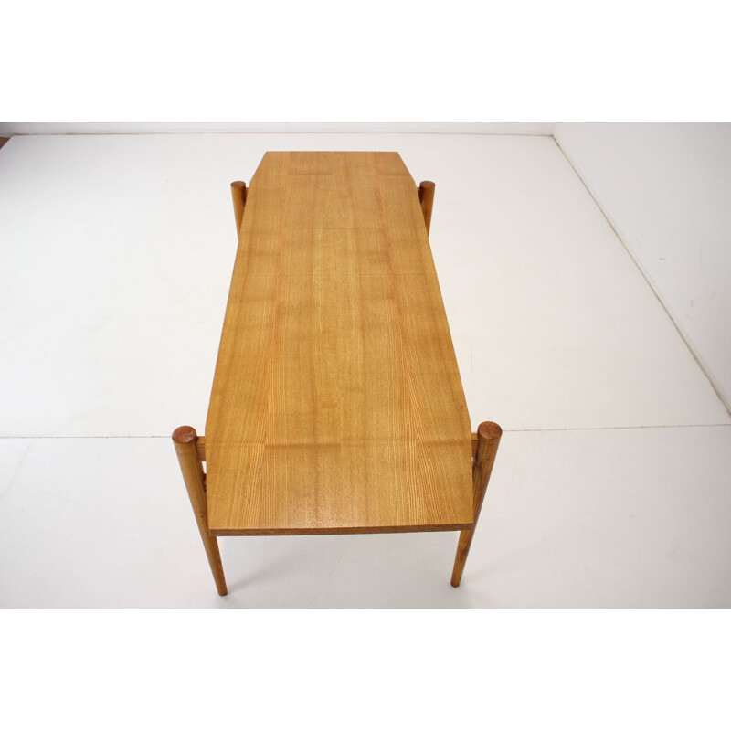 Vintage oak conference table by Dřevotvar, Czech 1970