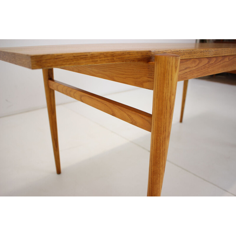 Vintage oak conference table by Dřevotvar, Czech 1970