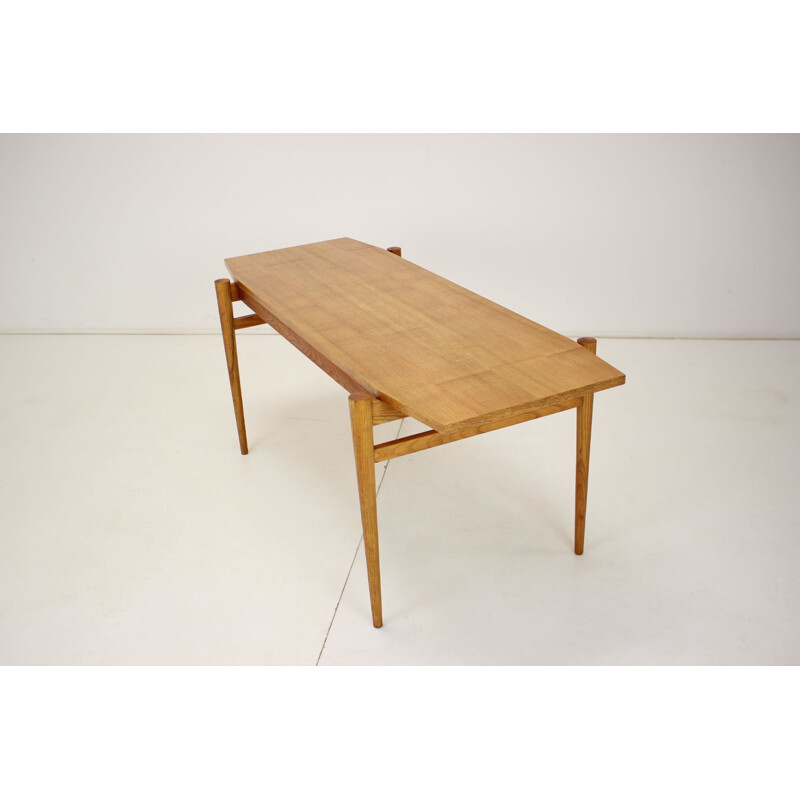 Vintage oak conference table by Dřevotvar, Czech 1970