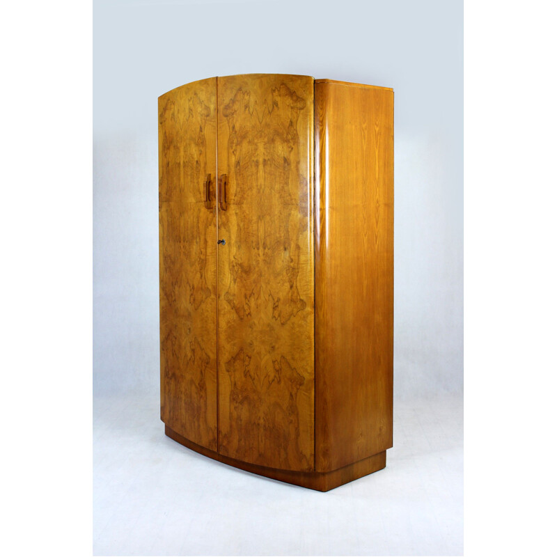 Art Deco vintage walnut cabinet by Jindrich Halabala for Up Zavody, Czechoslovakia 1940s