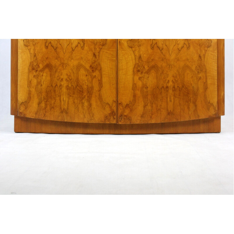 Art Deco vintage walnut cabinet by Jindrich Halabala for Up Zavody, Czechoslovakia 1940s