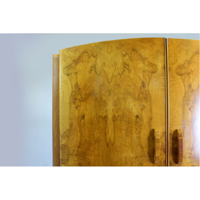 Art Deco vintage walnut cabinet by Jindrich Halabala for Up Zavody, Czechoslovakia 1940s