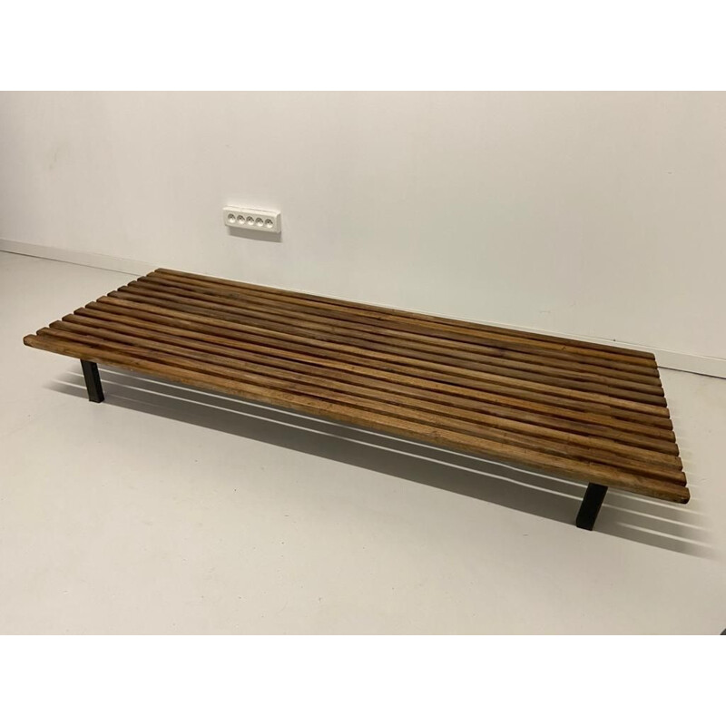 Vintage Cansado bench by Charlotte Perriand for Setph Simon, 1950